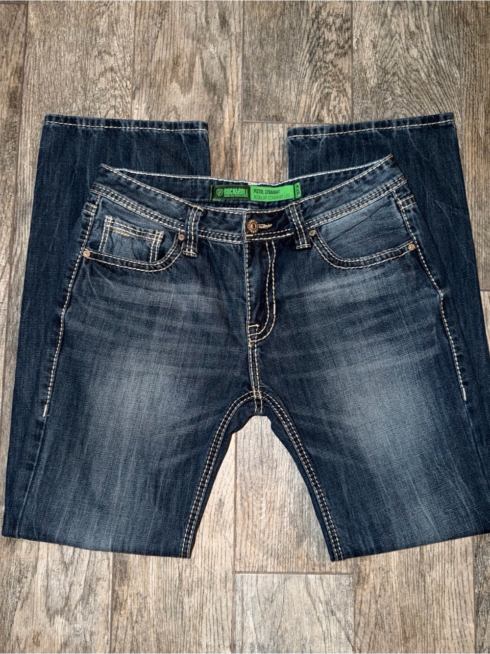 Rock & Roll Denim Pistol Straight Jeans Mens 33x34 M1P6174